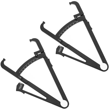 Healvian Body Fat Caliper 2Pcs Handheld Skinfold Measuring Tool for Accurate Body Fat and Bmi Tracking Suitable for Abdomen Waist Arm Hip