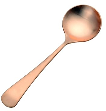 100% Pure Copper Spoon, 6.3 -Inch Forging Scrub Copper Spoons, Suitable for Family Dining, Restaurants, Desserts, Cakes, Ice Cream. (1)