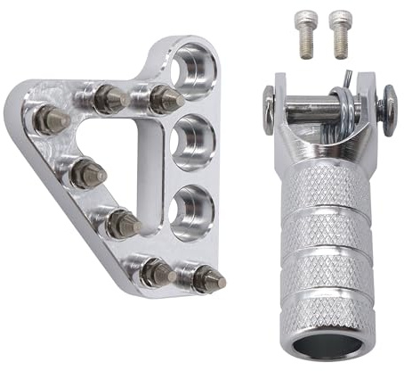 HISports Hinterradbremspedal Stufenplatte + Schalthebel-Schalthebelspitze CNC, Motorrad Billet Hinten Bremspedal Schrittspitze für 125–530 SX EXC XCF XC XCW SXF SMR-Silbrig