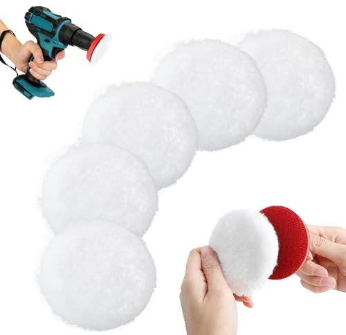 AiQInu 7 Pezzi Kit Lucidatura Auto,80 mm Tamponi Per Lucidatura,Tamponi Lucidatura Auto, Kit Lucidatura Auto Per Lucidatura E Ceratura Di Auto, Con Adattatore Per Trapano M14