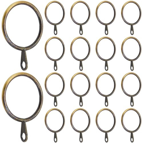 SOFPLATE 40 pz Anelli per Tende In Metlega Color Bronzo Anelli per Ganci per Tende con Occhiello Piatto Rotondi Da 1.18 pollici In Ferro Spazzolato Anelli per Asta Scorrevole per Tende Scorrevoli A Pi