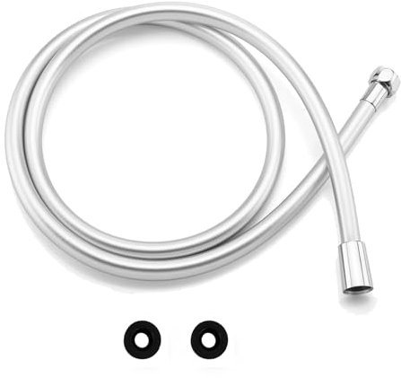 Tubo per doccia, 1,5 m, tubo per doccia, universale, anti-torsione, liscio, anticorrosione, resistente alla pressione, antipiega in effetto PVC