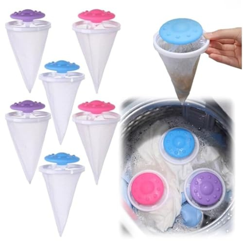 Tierhaarentferner Waschmaschine, Floating Hair Filtering Mesh Removal, Katzenhaarentferner Filterbeutel Waschmaschine Haarentferner Reinigung Dekontamination Haarentferner Waschbälle (6P)