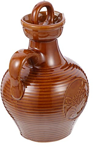 Amosfun Ceramic Wine Jug Handle 500ml Portable Wine Pot for Home and Restaurant Rustic Clay