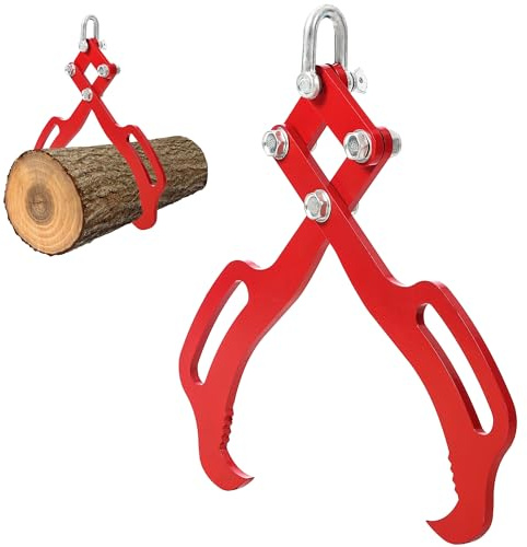 LALFPET Log Tongs with 4 Claw Timber, Heavy Duty Steel Log Grapple, 3000 Lbs Load Capacity, Timber Claw Hook Logging Tongs for Tractors, Skidder, Trucks, Forklifts