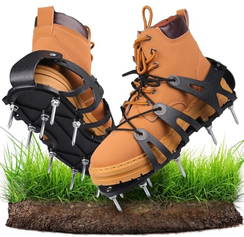 Generico Rasenbelüftungs-Schuhe, Nadel-Schuhe mit verstellbarem Riemen, bequeme Gartensegel für den Garten, Terrasse, Outdoor, Gartengeräte