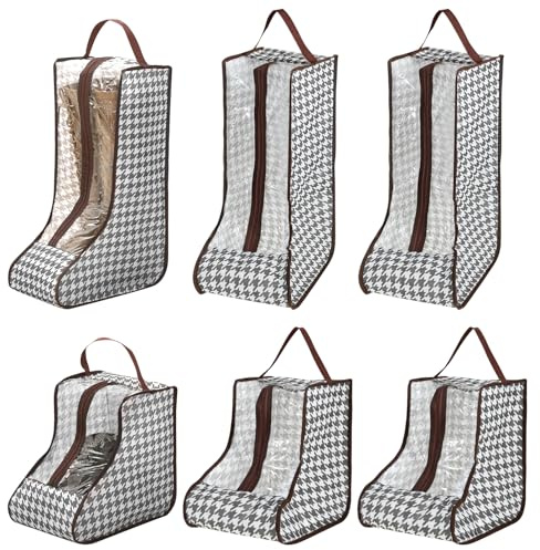 6Pcs Boot Storage,Portable Short 28cm and Tall 48cm Boots Organizer, Waterproof Clear Shoe Dust Proof Bag Boots Protector Bag Shoe Sleeves for Travel