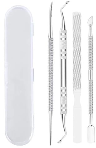 COYUN Lima Uñas, 4 Pcs Limas de Uñas Profesionales,Kit para Eliminar Uñass Encarnadas, Herramientas de Acero Inoxidable, Set de Manicura y Pedicura, Apto para el Hogar y el Salón