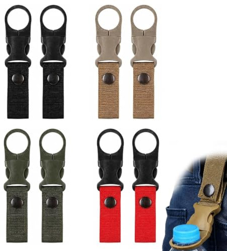 8 pièces Porte Bouteille Ceinture Porte – Support pour Bouteilles pour Ceinture, Crochet de Ceinture extérieur en Nylon, Mousqueton Multifonctionnel pour activités extérieures