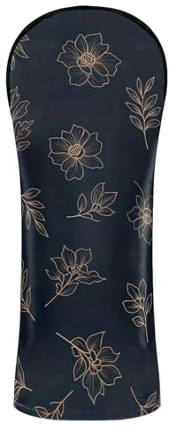 Coperture per mazze da golf vintage oro botanico nero per driver ibrido in legno PU copricapo da golf con etichette intercambiabili per uomini e donne