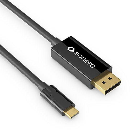 sonero UCC020-015 USB-C al cavo DisplayPort, 4K @ 60Hz con 18 Gbps, USB 3.1, Old Fashion, Thunderbolt 3 compatibile con MacBook Pro, Samsung S8, Dell XPS 15 e l'altro USB-C computer, 1,5m nero