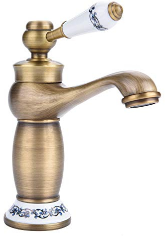 Rubinetto del Bacino Rubinetti Lavabo Bagno Rubinetto per Lavandino Cascata Rubinetto da Bagno Miscelatore Lavabo con Doccetta Estraibile Rubinetto Estraibile per Lavabo Cromato(Antique)