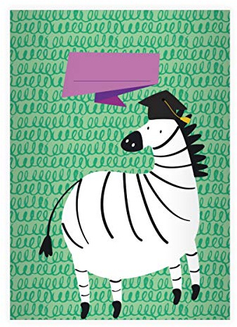 Kartenkaufrausch 4 fröhliche Gelehrten DIN A4 Schulhefte, Schreibhefte mit schlauem Zebra, grün Lineatur 27 (liniertes Heft 16 Blatt/32 Seiten) Notizheft, Kladde für Schule, Universität, Büro