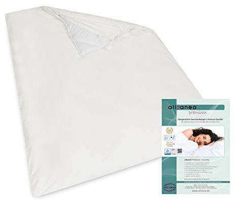 allsaneo Premium Allergiker Deckenbezug 135x200 cm | Allergie Bettwäsche extra weich und leicht | Anti Milben Encasing | Milbenschutz | allergendichter Zwischenbezug | TÜV geprüft