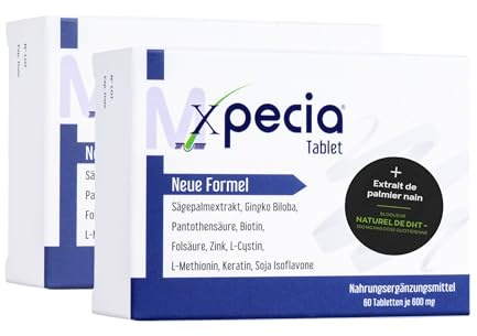 Xpecia DHT Blocker mit Biotin und Sägepalmextrakt - Gegen Haarausfall Männer - Ginko Wurzel, Haar Vitamine, Sägepalme - Haarwachstum beschleunigen - Nachbehandlung Haartransplantationen