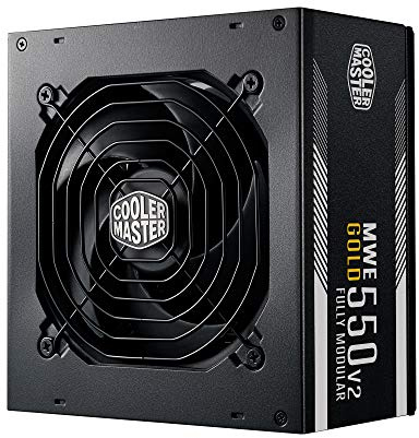 Cooler Master MWE 550 Gold V2 Allimentation PC modulaire (prise EU), 80 Plus Gold, 550W, cablage plat, ventilateur 120mm HDB, seuil de temperature 50˚C - garantie 5 ans