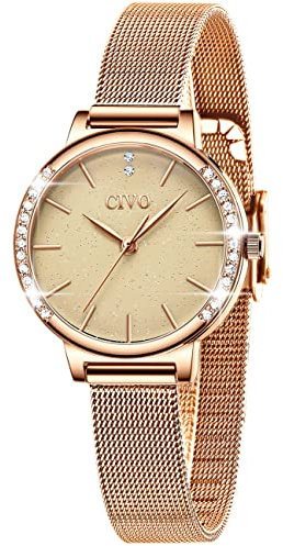 CIVO Damen Uhr Roségold Wasserdicht Sternenhimmel Elegant Einfach Uhr Damen Klassisch Business Kleid Lässig Analog Geschenke