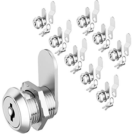 BOZXYE Premium Kabinett-Nockenschlösser, gleichschließend Cam-Lock-Set, sichere Dateien Schubladen Mailbox RV Camper Tür Werkzeugkasten, Zinklegierung (8 Pack 5/8 Inch)
