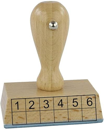 Lehrer-Stempel – Notenspiegel - von Kaufhaus 2010 aus Holz & Gummi, zum Bestempeln von Schriftstücken aller Art. 4 cm lang