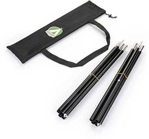 Zamper Zeltstangen Aufstell-Stangen Set 2 STK – Extra Stabile Poles für Tarp, Camping-Zelt, Sonnensegel, Vordach & Mehr