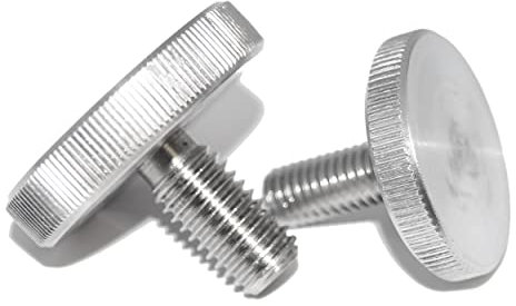 Rändelschrauben M5X16 2 Stück Stellschrauben DIN 653 A1 Edelstahl (1.4305) rostfrei, VA Niro, niedrige Form
