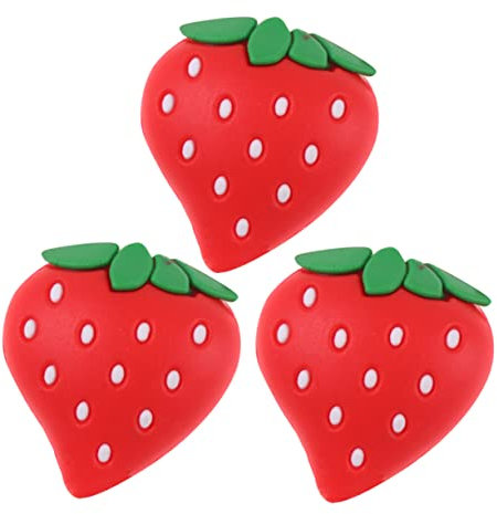 ULDIGI 3pcs Strawberry Fruit Design USB Cable Saver Sleeve Charging Cord Protector Sturdy Winder Bite-Proof Easy to Install Earphone Data Line Protection Cover