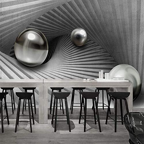 Wandbild Selbstklebende Fototapete 3D Weltraum Metallkugel Kinderzimmer Bar Büro Wohnzimmer Restaurant Bekleidungsgeschäft Flur Hotel Wanddekoration Wandkunst Wandposter 200 (Breite) x 150 (Höhe) cm