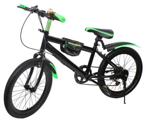 Shiyinge 20 6-Gang Kinder Fahrrad Mountainbike Bike Rad Jungen MäDchen Carbonstahl Jugend Mountain Doppelscheibenbremse FüR Jungenfahrrad Citybike Scheibenbremse System MTB Mit Becherhalter (Grün)