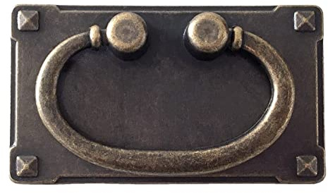 ELTOX 1 1/2 CC Vintage-Stil Antik-Bronze-Bügel-Schubladengriffe Hängegriffe Schrankknauf-Hardware 38 mm 1,5 Mitten