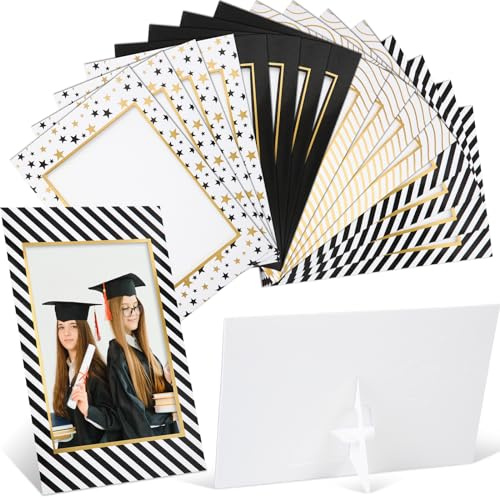 Glenmal 120 Pcs Graduation Paper Picture Frames 4x6 Cardboard Photo Frame Bulk 2026 Standing Paper Frame with Easel DIY Cardboard for Graduation New Year Party Wedding Photo Display