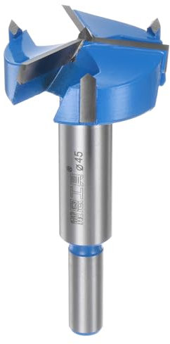sourcing map Forstner Drill Bit 45mm (1-3/4) Upgraded 3-Cutter Tungsten Carbide Forstner Bit Opener for Hinge Wood Hole Drilling Woodworking