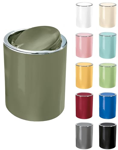 Clappe 5Ltr Plastic Swing Bathroom/Kitchen Bin (Oliv Green)