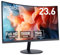 KOORUI Écran PC Incurvé - Dalle VA 23.6 Pouces, FHD (1920 x 1080), 1500R, 75Hz, 5ms, HDMI, VGA, Réglage de l’Inclinaison, Angle de Vision de 178°, Noir,