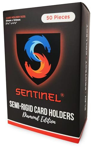 Sentinel® Semi Rigid Card Holders (50 Pack) - Premium Card Sleeves for Trading and Collectible Card Games - Card Savers Ideal for Grading Submissions (PSA, BGS, CGC)
