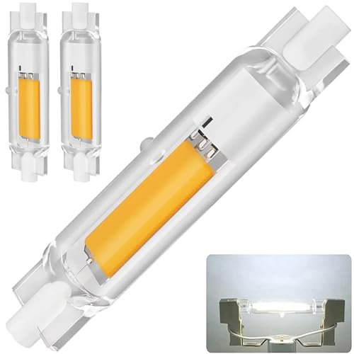 R7S LED 78mm Dimmbar, 20W Ersatz für 200W Halogenlamp, COB Glühbirne Kaltweiß 6000K 2000LM, Kein Flackern, 360°Abstrahlwinkel, Leuchtmittel, 2er Pack