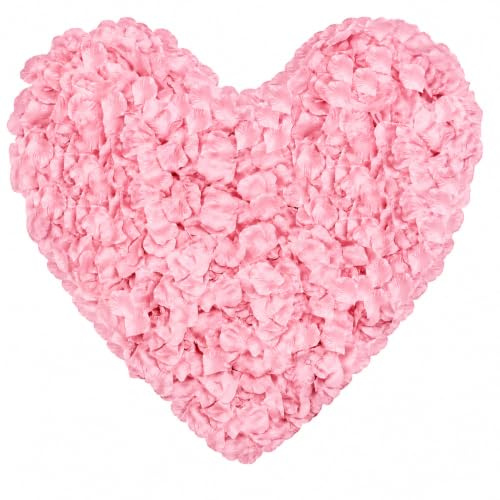 Lafefe Lot de 1200 pétales de Rose artificiels Rouges pour décoration Romantique, Saint-Valentin, Anniversaire de Mariage et fiançailles - Rose