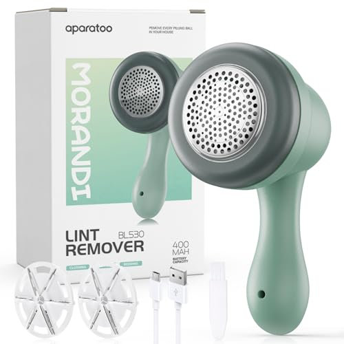 Fusselrasierer Elektrisch, USB Wiederaufladbar Elektrischer Fusselentferner Kleidung mit Austauschbare 6-Klingen-Kopf Lint Remover Flusenentferner für Kleidung, Pullover, Möbel, Wolle, Teppich