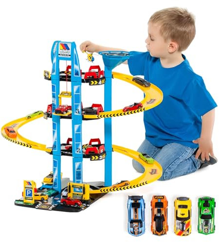 Parcheggio garage con accessori (MOLTO Parcheggio a 4 piani + elicottero)