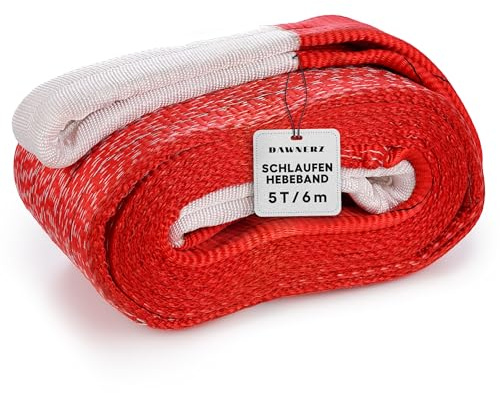 Schlaufen-Hebeband 5 t WLL – 6 m Nutzlänge – zweilagige Hebeschlinge | Polyester-Bandschlinge Typ B2 nach DIN EN 1492-1