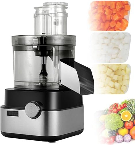 Cortadora de Verduras Eléctrica y Procesadora de Alimentos, Cortadora en Forma de Cubo de 6/8/10/13/15 mm para Papas, Tomates y Cebollas, Maquinaria de Calidad Comercial