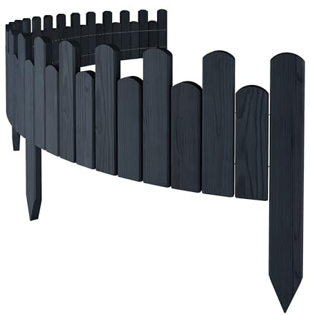 Floranica Bordo Aiuole Flessibile 2 m x 20 cm Antracite Bordura per giardino Recinzione per Giardino Bordino da giardino arrotolabile Staccionata in legno