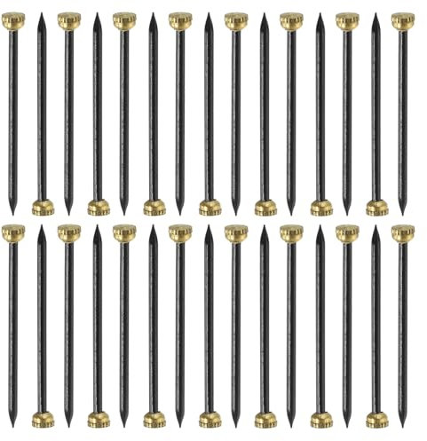 QUARKZMAN 50Pezzi di Chiodi per Appendere Quadri, 1,8 x 35mm Chiodi Decorativi in Ferro Riutilizzabili Attrezzo per Appendere Quadri Specchi, Oro e Nero