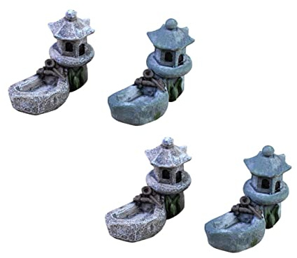 SEWOART 4 Piezas de Mini Torre de Piscina en Resina para Decoración de Micropaisajes Suculentas Artificiales, Diseño Clásico y Acabado Fino para Interiores y Exteriores