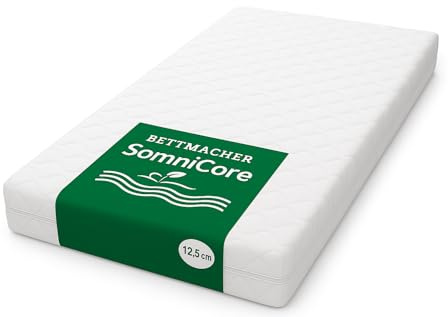 Bettmacher SomniCore 90x200 cm mittel 7-Zonen-Matratze, 12,5 cm Höhe, Abnehmbarer Bezug, 60° waschbar, Oeko-TEX® 100