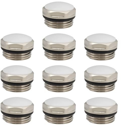 VGOL 10 Tapones de Radiador de 1/2 BSP de Latón Niquelado para Radiador