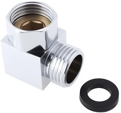 Briny River Shower Hoses Connection Angle with Seal 1/2 Male to 1/2 Female Brass Adapter for Distributor Joint