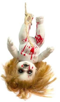 Harilla Gruselige Requisiten, gruselige Puppe, hängende Horror-Requisite, realistische Spukpuppe, Puppen für Halloween, Spukhaus, draußen, Bar, Zuhause, Mädchen Klein