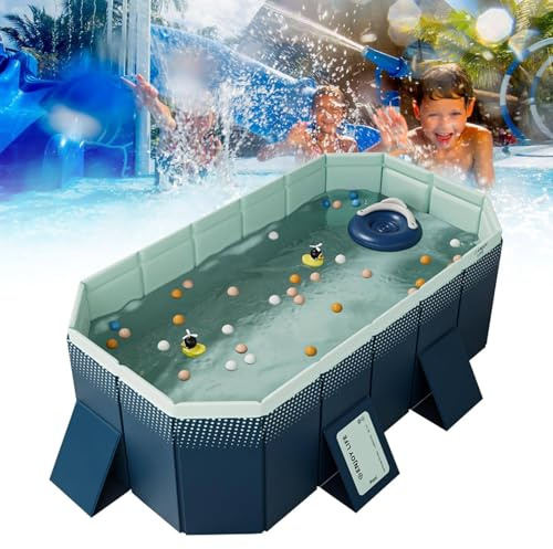 ZXINXIN Paddling Pool for Children, Foldable Non-inflatable Family Pool, Adult Garden Swimming Pool, Family Swimming Pool Summer 185cm