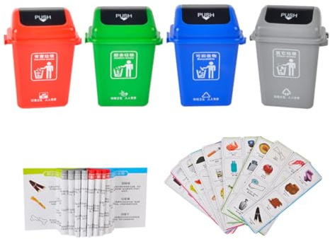 Gatuida Jeu Éducatif Tri des Déchets pour Garçon Fille Pédagogique et Sécurisé Développement Conscience Environnementale Set de Tri des Ordures Ludique et Interactif Apprentissage