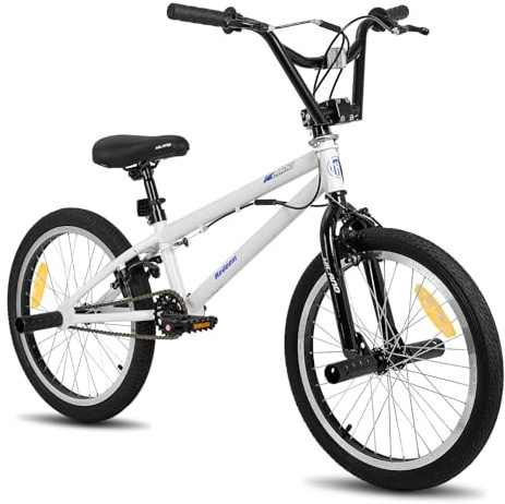 HILAND Redeem 20 Zoll BMX Fahrrad, Freestyle Bike mit Vorder- und Hinterrad-U-Bremse, 4 Pegs, 3/5-Speichen/Speichenräder Kinderfahrrad, BMX-Rad für Kinder und Jugendliche